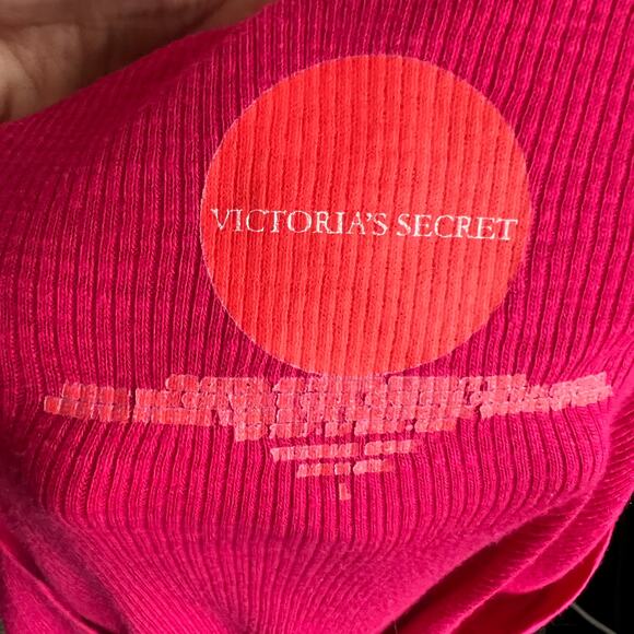 Victoria's Secret Y2K Ribbed Long Line Stretchy Hooded Top‎ Layering Preppy - Picture 4 of 6